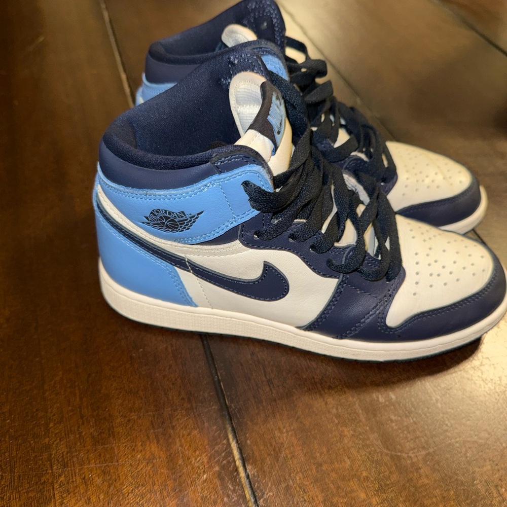 Nike Blue and White High-Top Sneakers